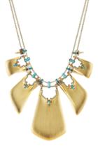 Alexis Bittar Gold Plated Necklace With Lucite, Howlite And Crystals