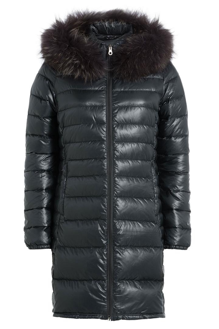 Duvetica Duvetica Quilted Down Jacket With Fur Trim - Grey