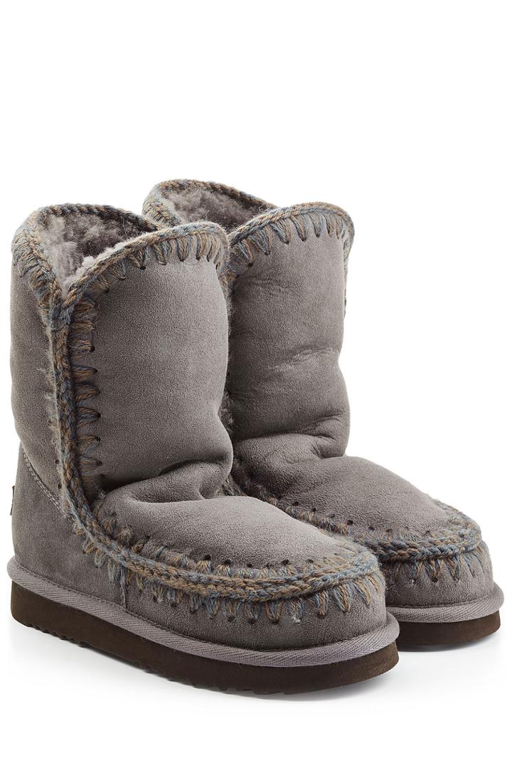 Mou Mou Eskimo Short Sheepskin Boots - Grey
