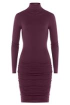 Velvet Velvet Cotton Turtleneck Dress - Purple