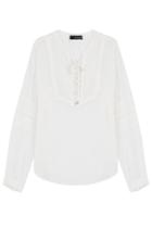 The Kooples The Kooples Peasant Blouse With Lace Inlay