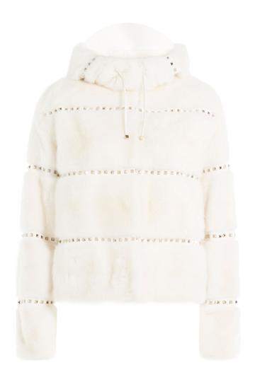 Valentino Valentino Mink Fur Jacket With Rockstuds - White