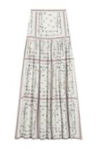 Vilshenko Vilshenko Embroidered Silk Skirt - Florals