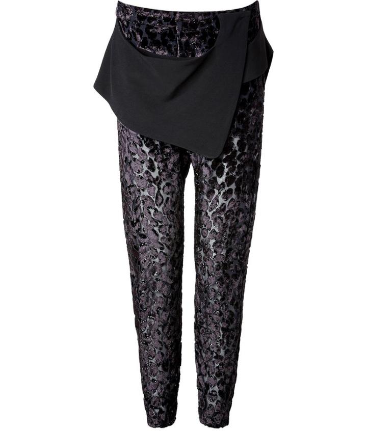 Just Cavalli Layered Panel Velvet Burn-out Pants