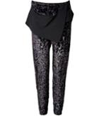 Just Cavalli Layered Panel Velvet Burn-out Pants