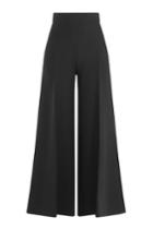 Valentino Valentino Wool-silk Wide Leg Pants - Black