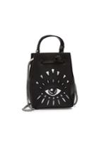 Kenzo Kenzo Embroidered Leather Shoulder Bag With Chain