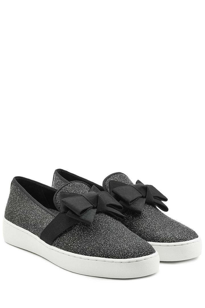Michael Kors Collection Michael Kors Collection Slip-on Sneakers With Grosgrain Bow - Black
