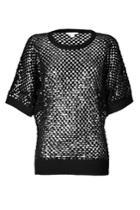 Michael Kors Michael Kors Cashmere Open Knit Top With Sequin Embellishment - Black