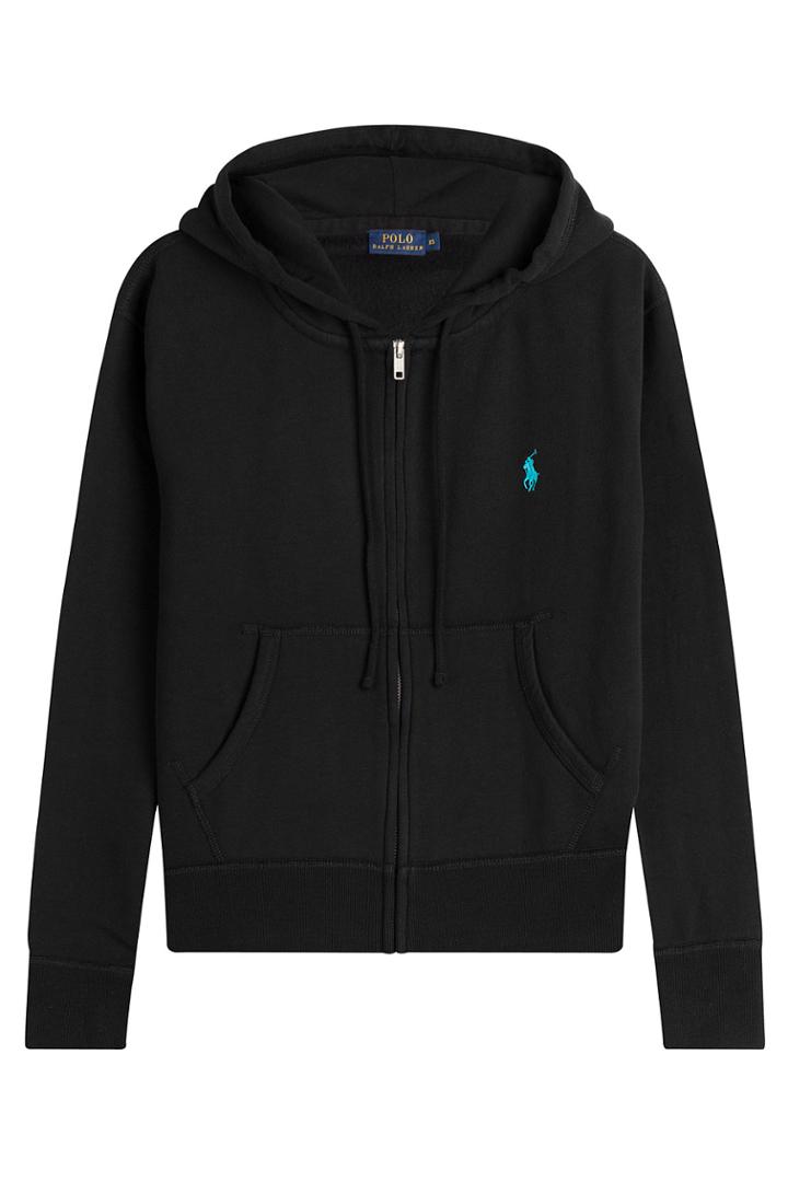 Polo Ralph Lauren Polo Ralph Lauren Zipped Cotton Blend Hoodie - Black