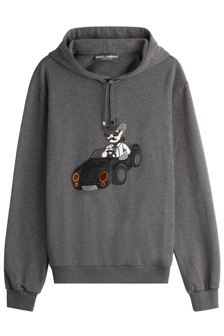 Dolce & Gabbana Dolce & Gabbana Cotton Hoodie With Appliqué - Grey