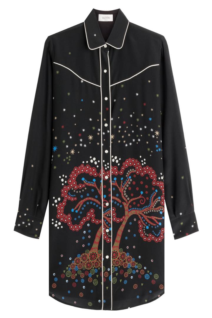 Valentino Valentino Printed Silk Tunic Blouse