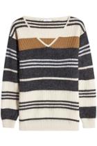Brunello Cucinelli Brunello Cucinelli Striped Wool, Cashmere And Silk Pullover