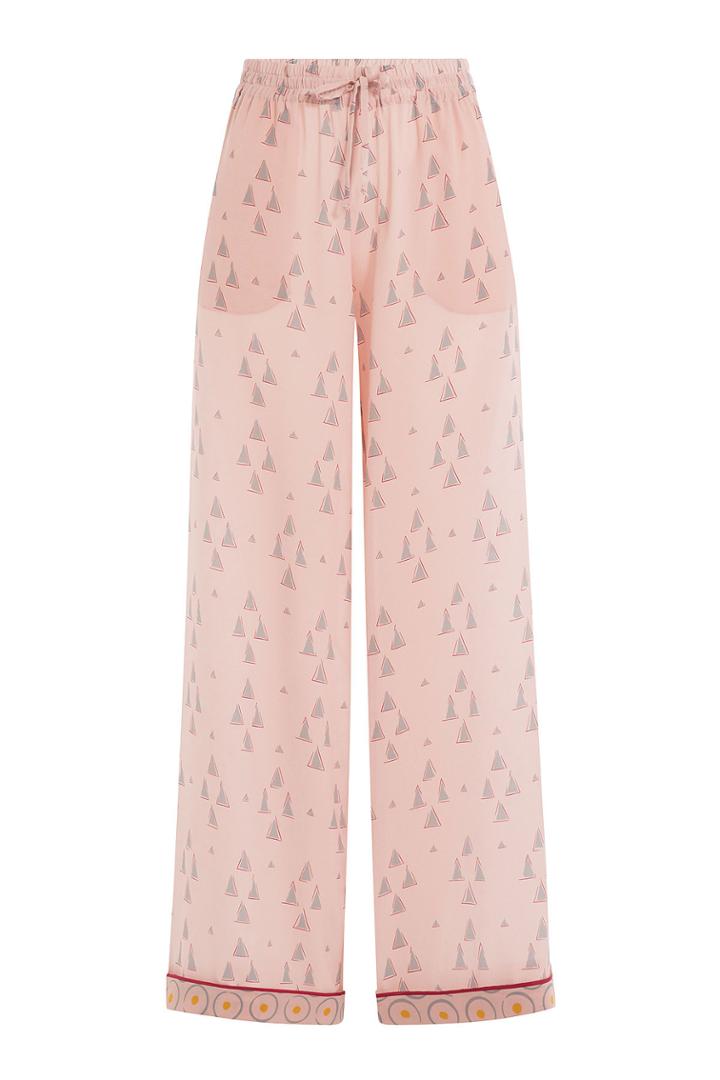 Valentino Valentino Wide Leg Printed Silk Pants - Multicolor