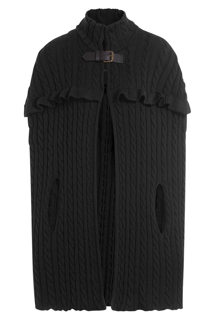 Philosophy Di Lorenzo Serafini Philosophy Di Lorenzo Serafini Wool Cable Knit Cape - Black