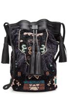 Antik Batik Antik Batik Embellished Shoulder Bag With Leather - Black