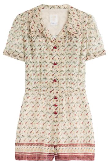 Anna Sui Anna Sui Ducks In A Row Silk Jumpsuit