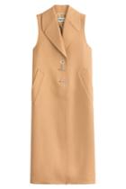 Off White Off White Sleeveless Coat With Virgin Wool - Camel