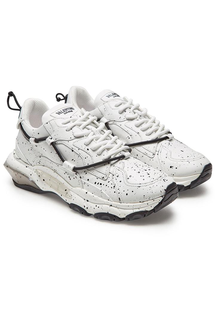 Valentino Valentino Bounce Printed Leather Sneakers