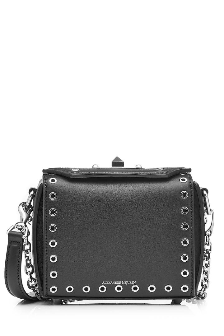 Alexander Mcqueen Alexander Mcqueen Embellished Leather Mini Box Bag 15