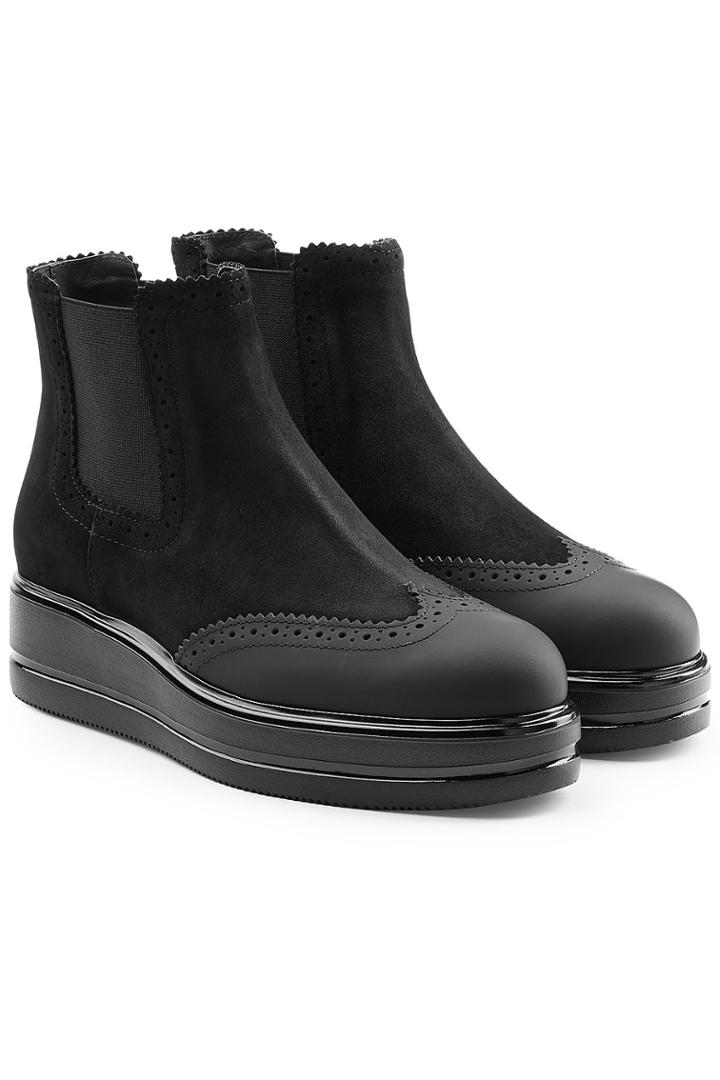 Hogan Hogan Ankle Boots In Suede And Leather
