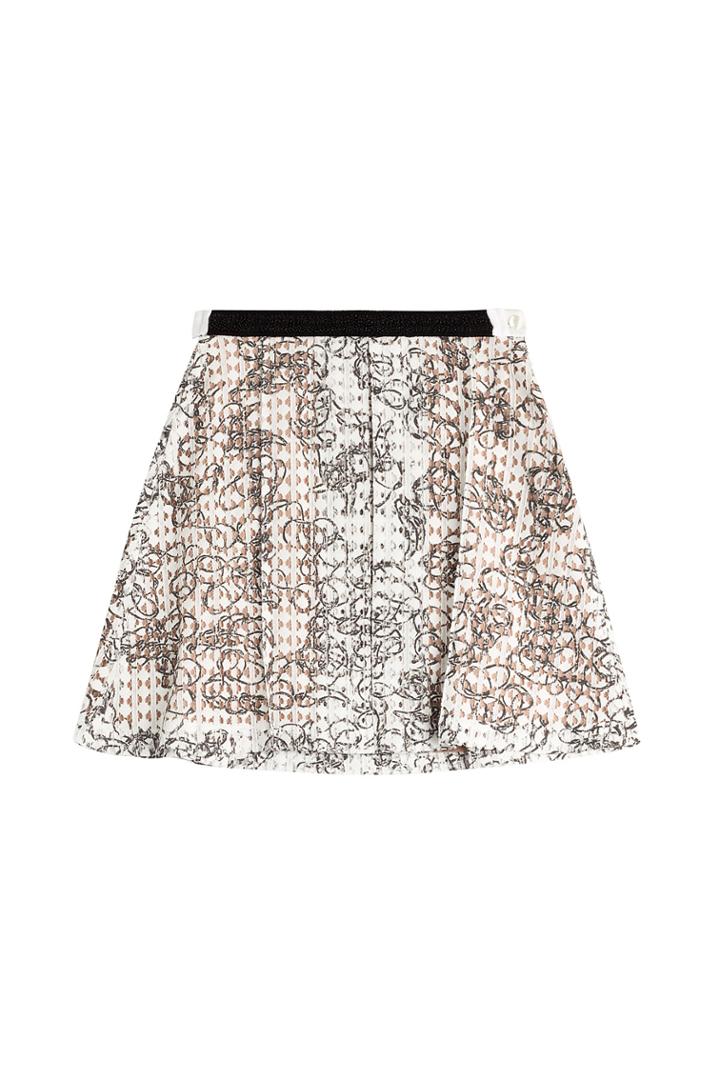 Julien David Julien David Printed Cotton Skirt With Embellishment - White