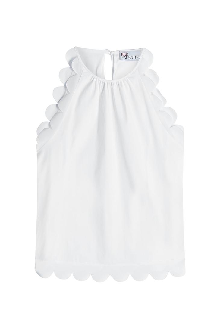 R.e.d. Valentino R.e.d. Valentino Cotton Top With Scalloped Trim