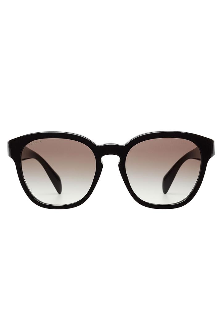 Prada Prada Rounded Acetate Sunglasses - Black