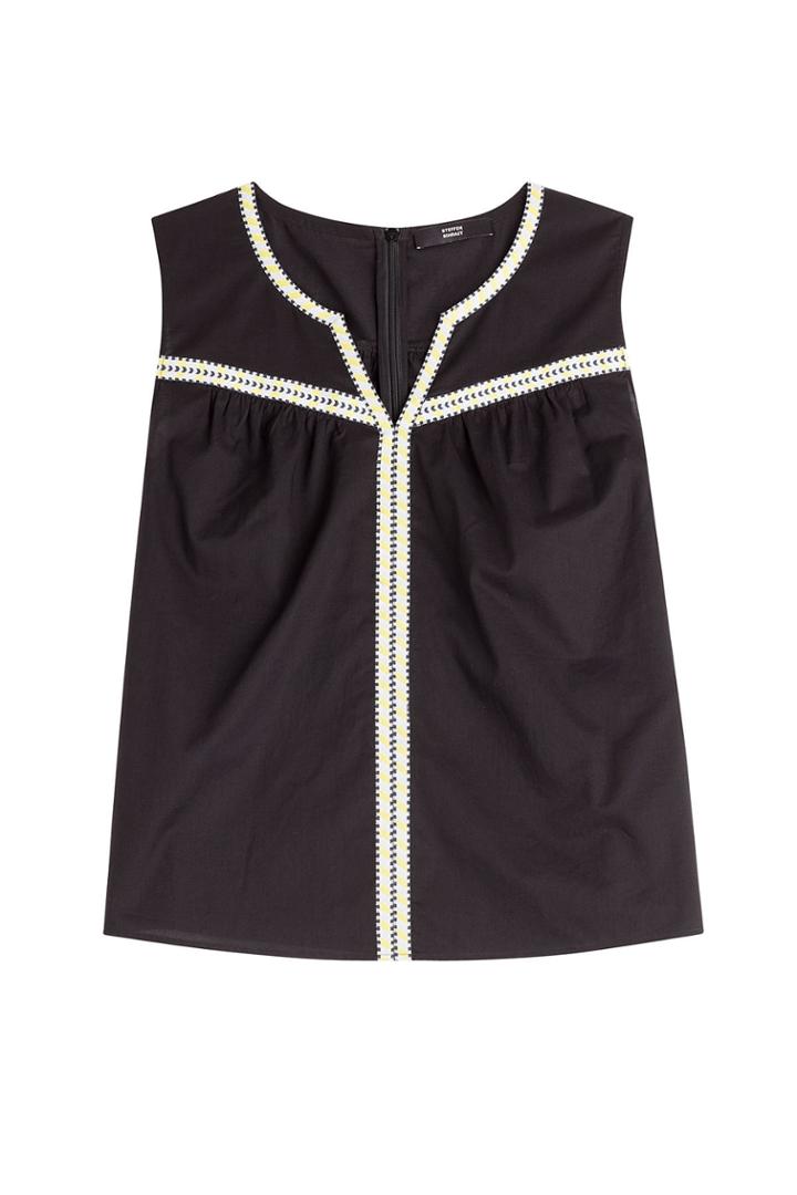 Steffen Schraut Steffen Schraut Cotton Shell With Embroidered Trim