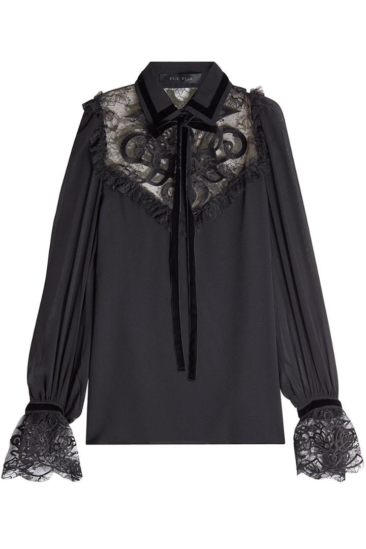 Elie Saab Elie Saab Blouse With Silk, Velvet And Lace