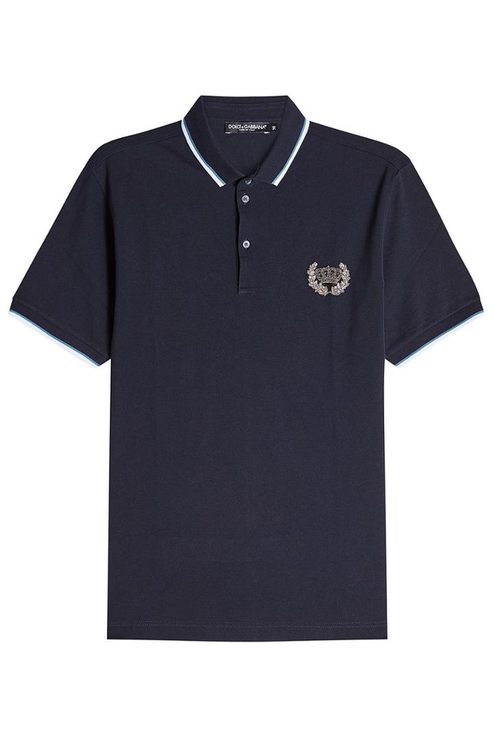 Dolce & Gabbana Dolce & Gabbana Embellished Cotton Polo Shirt