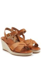 A.p.c. A.p.c. Leather Wedge Sandals - Brown