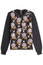 Markus Lupfer Markus Lupfer Embroidered Cotton Top With Embellishment - Multicolored