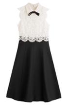 Valentino Wool-silk Dress With Lace