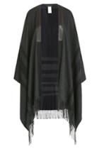 Etro Etro Printed Cashmere Cape With Leather - Grey