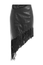 Alexandre Vauthier Alexandre Vauthier Asymmetric Fringed Leather Skirt - Black
