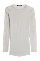 Balmain Balmain Wool Pullover With Embossed Buttons - Grey
