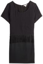 Ella Moss Ella Moss Crepe Dress With Fringe - Black