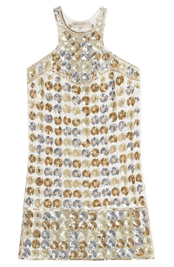 Emilio Pucci Embroidered Silk Cady Dress