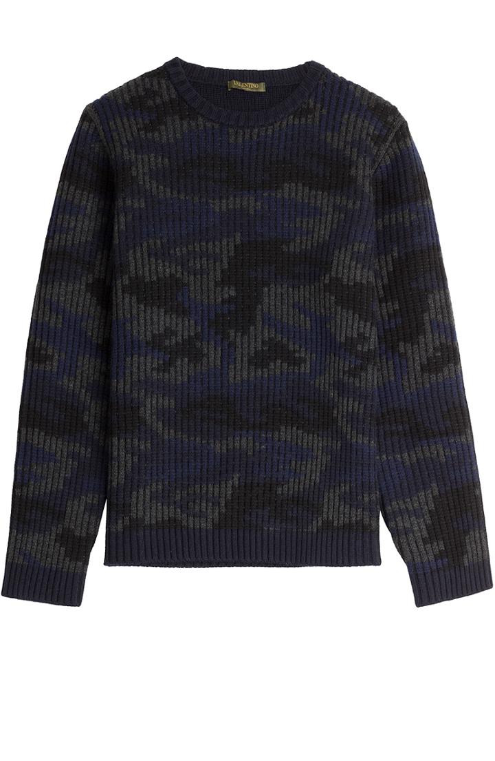 Valentino Camouflage Printed Cashmere Pullover