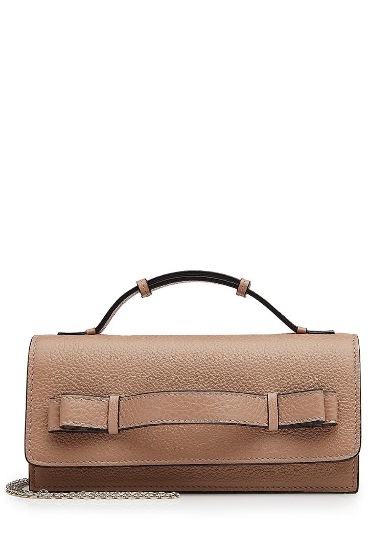 R.e.d. Valentino R.e.d. Valentino Leather Shoulder Bag With Chain - Camel