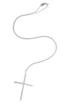 Ileana Makri Ileana Makri 18kt White Gold Cross Pendant Necklace With White Diamonds - Silver
