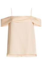 T By Alexander Wang T By Alexander Wang Silk Top With Cold Shoulder Sleeves