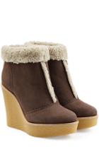 Chlo Suede Wedge Ankle Boots