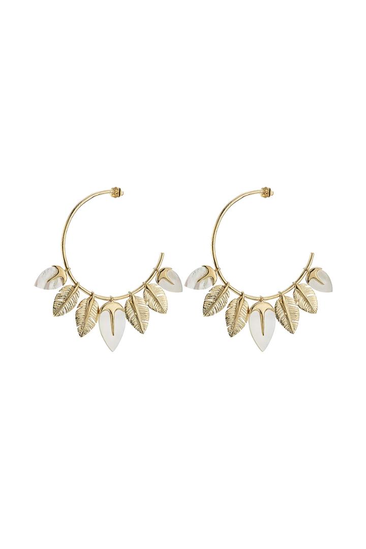 Aurélie Bidermann Aurélie Bidermann Thalita 18kt Gold Plated Earrings With Mother Of Pearl