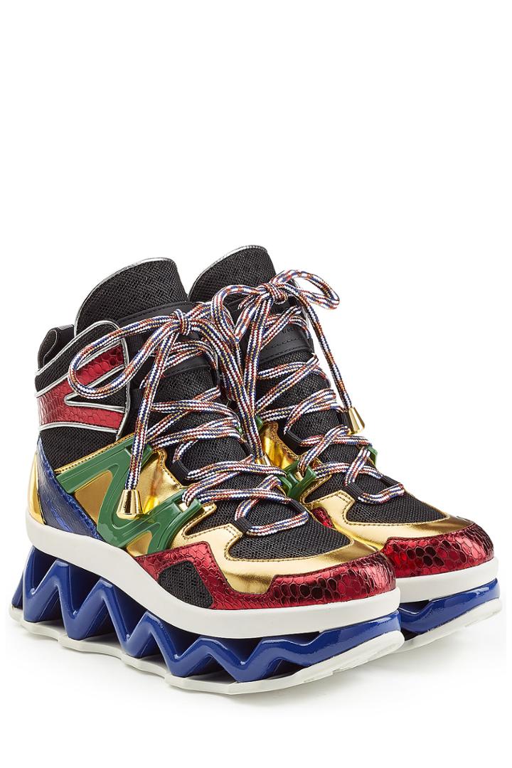 Marc By Marc Jacobs Marc By Marc Jacobs Leather And Mesh Ninja Sneakers - Multicolor