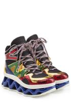 Marc By Marc Jacobs Marc By Marc Jacobs Leather And Mesh Ninja Sneakers - Multicolor