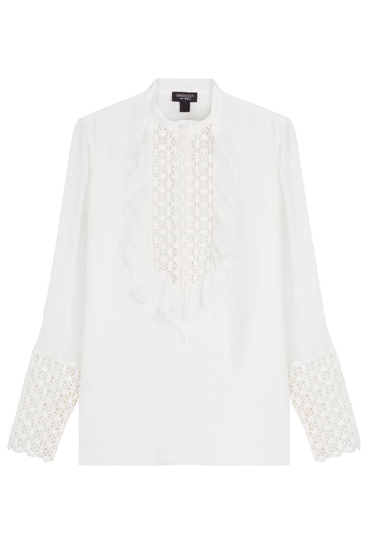 Giambattista Valli Giambattista Valli Silk Blouse With Embroidered Cut-out Detail