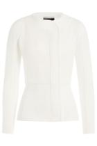 Roland Mouret Roland Mouret Textured Cotton Peplum Jacket - White