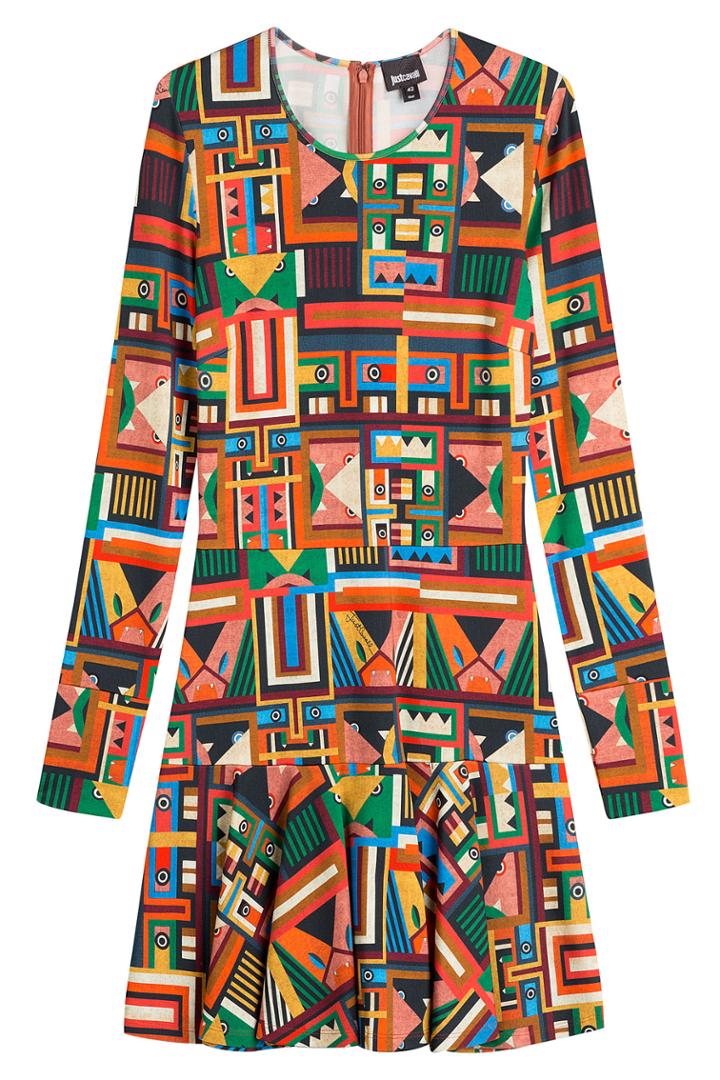 Just Cavalli Just Cavalli Flared Printed Dress - Multicolor